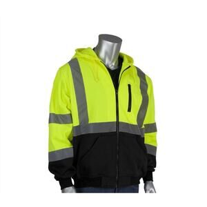 PIP 323-1350B-L ANSI High Visibility TypeR Class 3 Hooded Pullover Sweatshirt XL